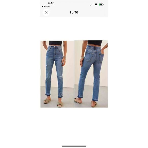 Anthropologie Pilcro High Rise Distressed Cigarette Jeans sz 25P EUC - Picture 1 of 10